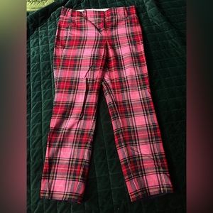 Red and Pink plaid trousers